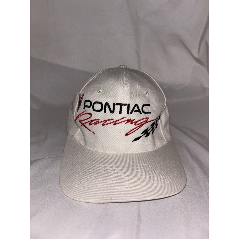 KC One Size Fits All White Pontiac Racing Hat Adjustable Back